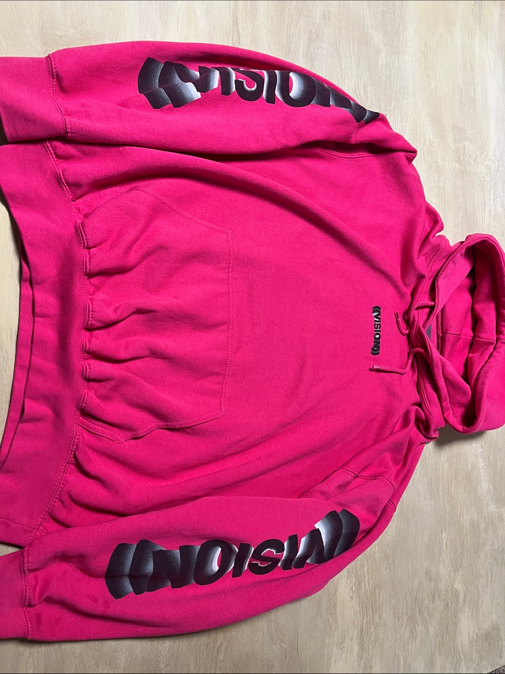 Rare Hot Pink Jaden Smith Hoodie With Vision Sleeve Logos
